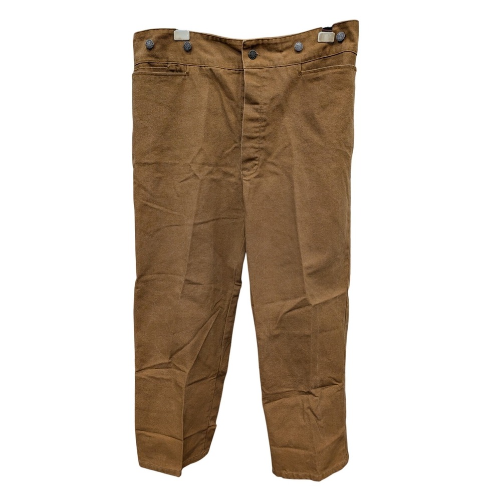 Vintage Wah Maker Frontier Brown Cotton Canvas Cinch Back Work Pants- 40/28